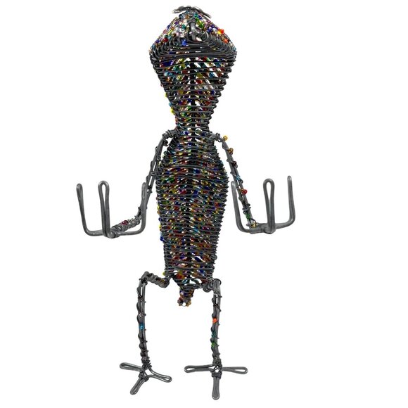 African Wire Beaded Wire Chameleon Business Card Pen Pencil Holder South Africa - Picture 2 of 10